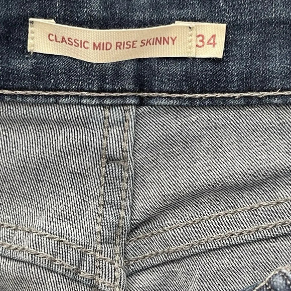 Levi's Classic Mid Rise Skinny Jeans Size 18M W34 L30 Blue Ankle Stretch - Picture 4 of 8